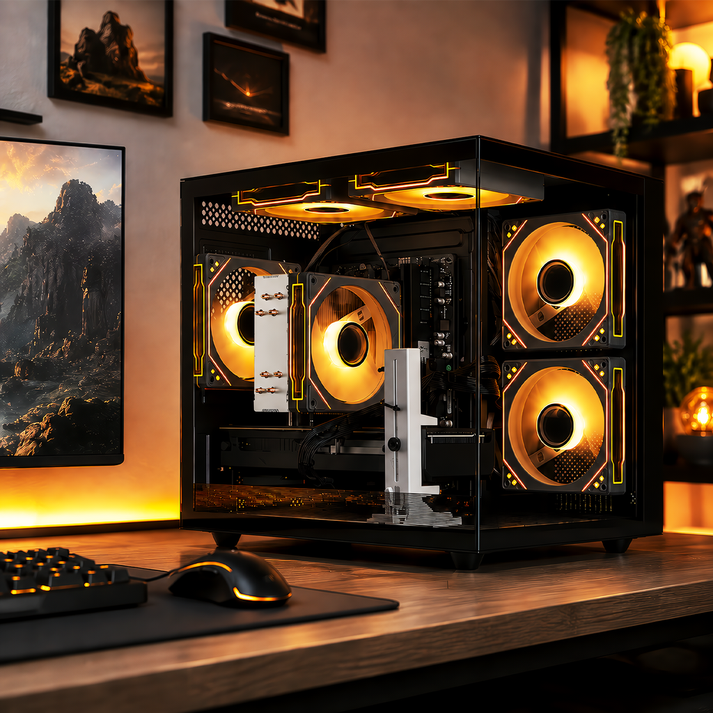 Prebuilt Gaming PC Desktop, Ryzen 7 4700LE (8Core 16Threads), RTX3050 8G | 16G DDR4 RAM | 512G SSD | WiFi 6 | Gamers Computers Tower for Gaming, Streaming, Editing, Home & Office