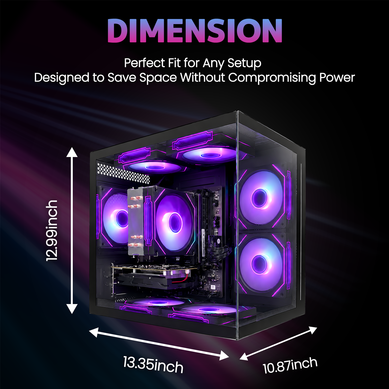 Prebuilt Gaming Desktop PC，Ryzen 5 4500(6Core-3.6G Up to 4.1G) 16GB DDR4 RAM | 256GB SSD| RX560 4G GPU | Wi-Fi 6 | 8 RGB Fans,for Home Office Gaming Tower Computer