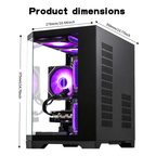 Qehi Gaming Desktop PC, Ryzen 7 , RTX3050 8G，16G RAM，1T SSD ,WIFI6,prebuilt Black pcs