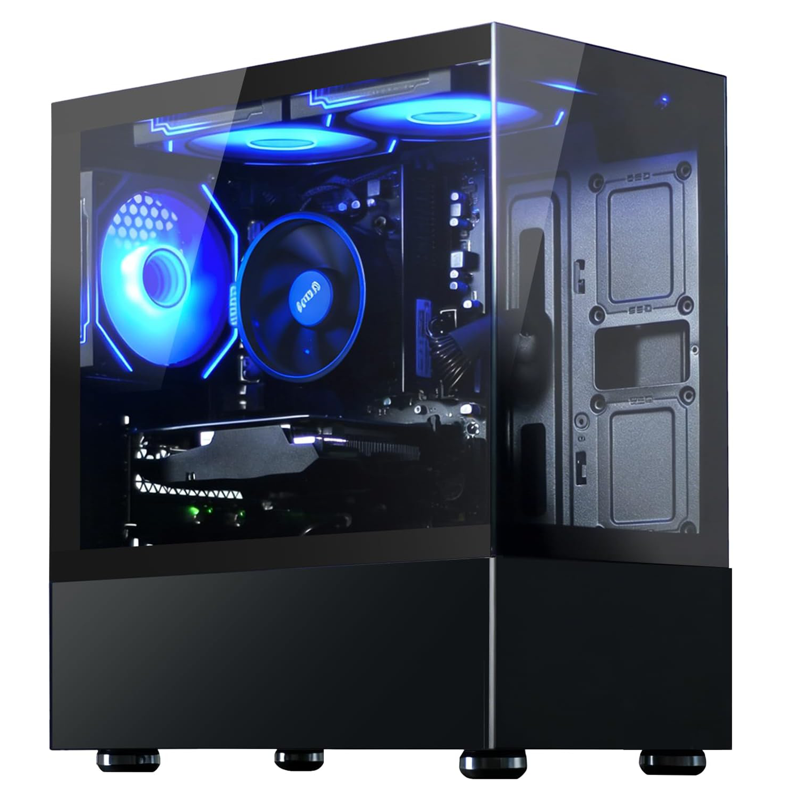 Prebuilt Black RGB Gaming PC Desktop | Ryzen 5, 16GB RAM, 512GB SSD, RX 560 4GB