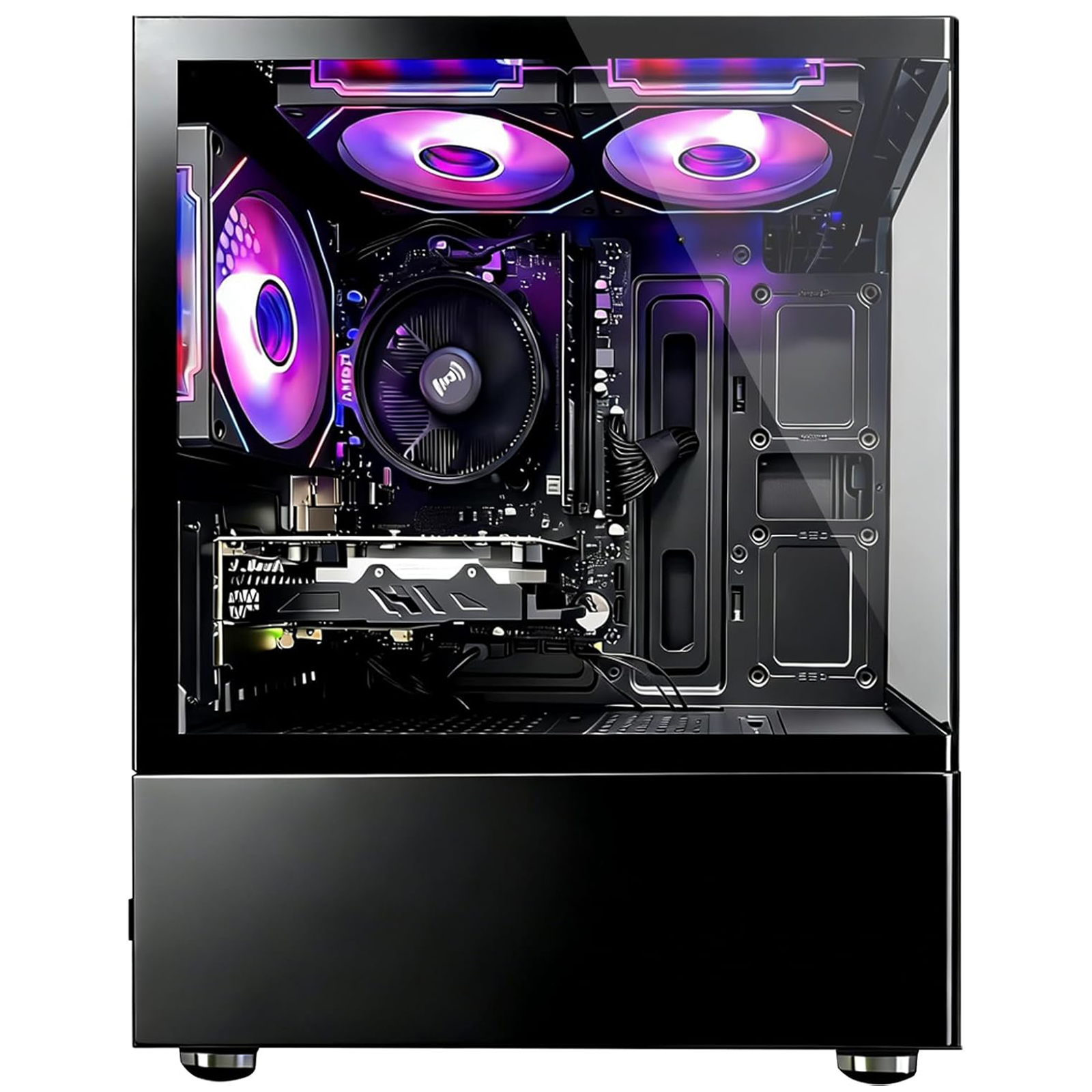 Prebuilt Black RGB Gaming PC Desktop | Ryzen 5, 16GB RAM, 512GB SSD, RX 560 4GB