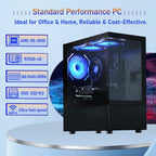 Prebuilt Black RGB Gaming PC Desktop | Ryzen 5, 16GB RAM, 512GB SSD, RX 560 4GB