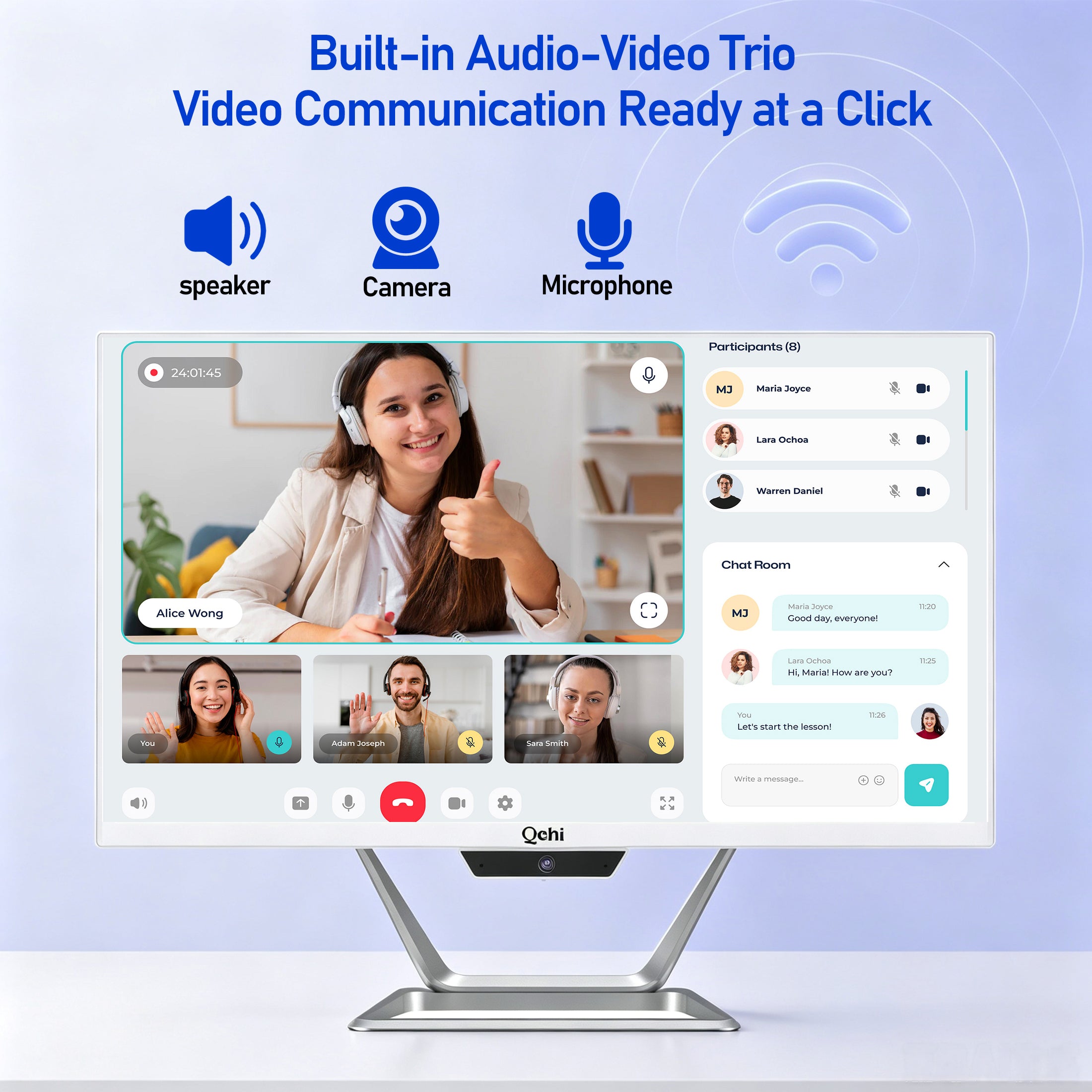 Qehi 24 inch All-in-One PC Desktop Computer Core I7, 16G RAM 256G SSD Wi-Fi6, 1080P Gaming All in One Business Display for Home Office with Keyboard & Mouse