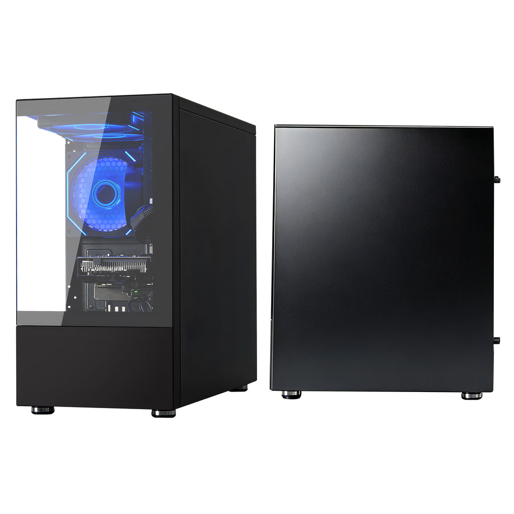 Qehi Gaming PC- R5-3500X,16G DDR4 RAM,512GB SSD,RX560 4G,WIFI6,RGB Fans,Black