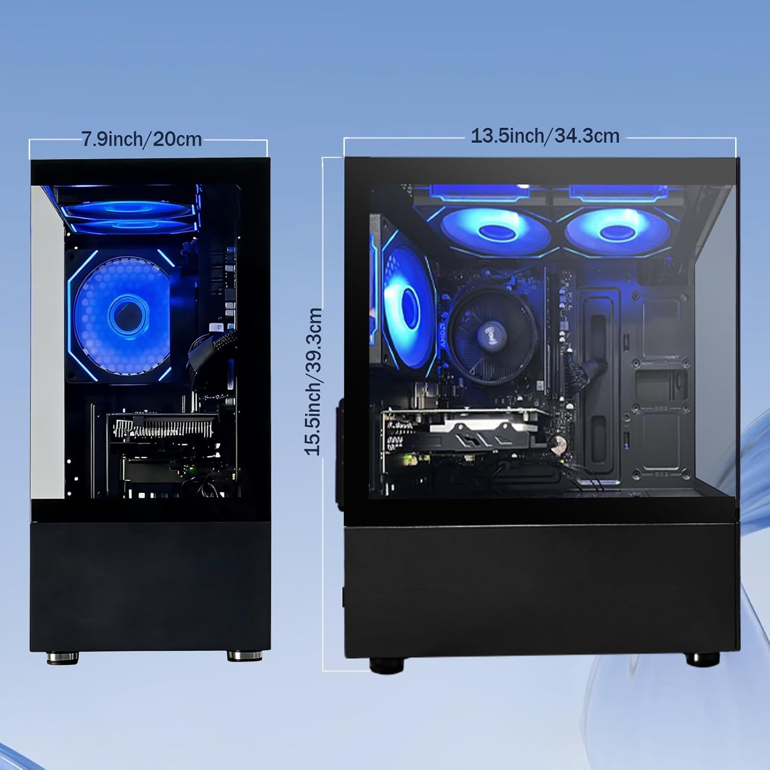 Prebuilt Black RGB Gaming PC Desktop | Ryzen 5, 16GB RAM, 512GB SSD, RX 560 4GB