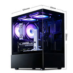 Qehi Gaming PC Desktop Ryzen 7 5700X | 16GB DDR4 RAM | GeForce RTX 3050 6GB | WIFI6 | High-Performance Gaming & Design Computer, Black Tower PC