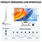 Qehi 22" All-in-One PC AIO Desktop Computer Core I5 Wi-Fi6 Gaming All in One Business (I5-16G-256G)
