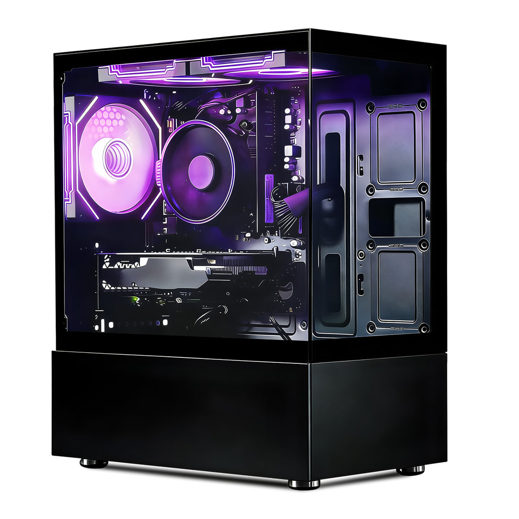 Qehi Gaming PC- R5-3500X,16G DDR4 RAM,512GB SSD,RX560 4G,WIFI6,RGB Fans,Black