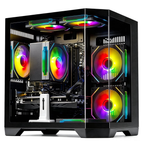 Qehi Gaming Desktop PC, Ryzen 7 , RTX3050 8G，16G RAM，1T SSD ,WIFI6,prebuilt Black pcs